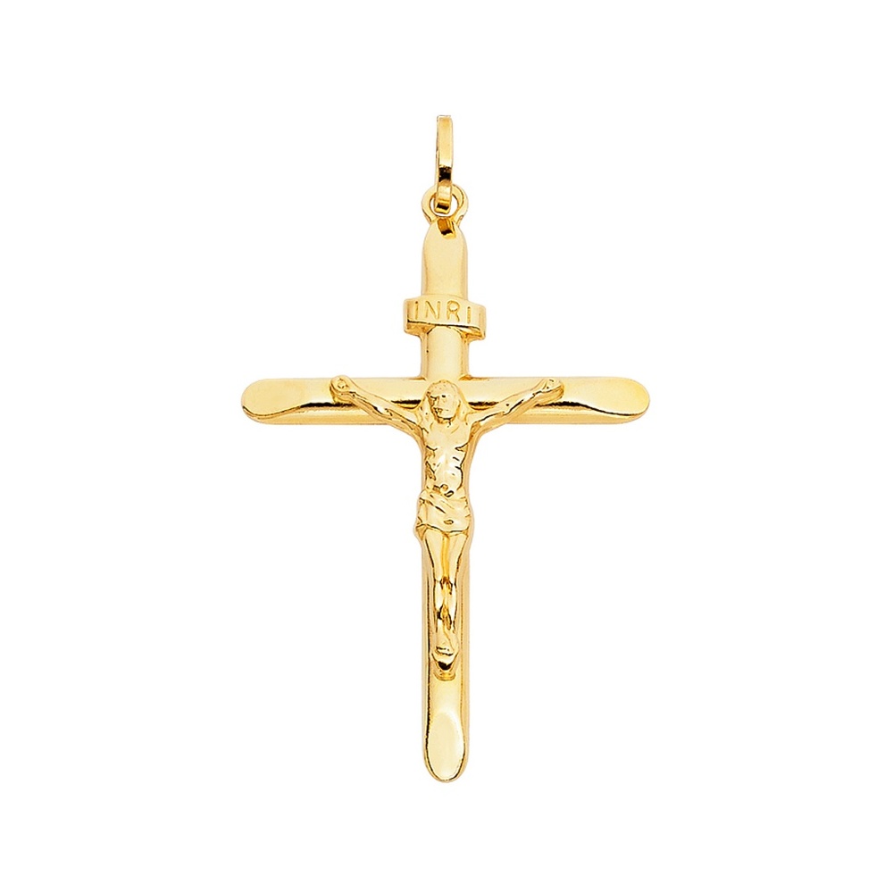 14K Yellow Gold  Religious Crucifix Pendant